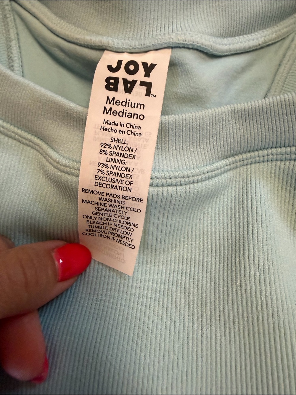 JoyLab Ribbed Crop Tank - Picture 3 of 6